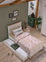 Hanah Home Monte Toddler Cama Extraíble Crema y Roble
